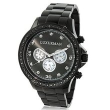 2 Carat Black Diamond Bezel for  by Luxurman