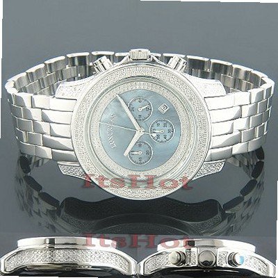 Diamond es Blue MOP 0.5ct Luxurman Freeze