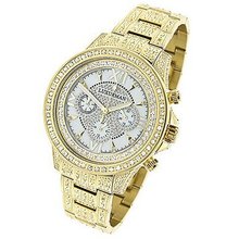 Fully Iced Out Diamond 3ct Yellow Gold Plt Luxurman