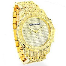 Iced Out Diamond Luxurman 1.25ct Yellow Gold Tone