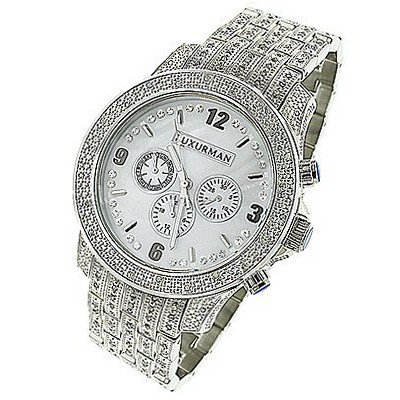 Iced Out Luxurman Diamond 1.25ct White MOP