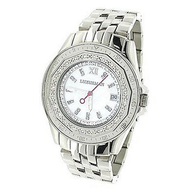 Ladies Diamond 0.25ct By Luxurman White MOP