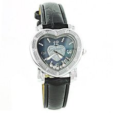 Ladies Floating Diamond Luxurman Blue Heart