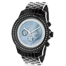 Luxurman Black Diamond 2.25ct Blue MOP