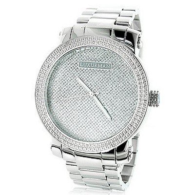 Luxurman Diamond 0.12ct Stainless Steel Band