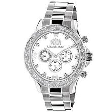 Luxurman Diamond 0.2ct White Gold Plated White MOP Liberty