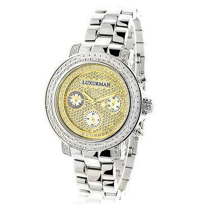 Luxurman Diamond 0.3ct Two Tone Gold Plated