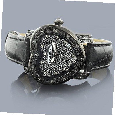 Luxurman Diamond Heart 0.25ct Black