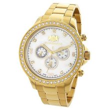 Luxurman Diamond Liberty 2ct Yellow Gold Plated White MOP