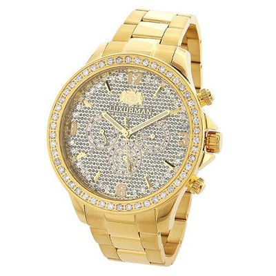 Luxurman Diamond Liberty 2ct Yellow Gold Plated White MOP