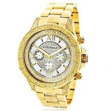 Luxurman es: Diamond 0.5ct Yellow Gold Plated