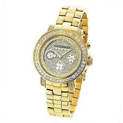 Luxurman es: Diamond Yellow Gold Plated Montana 2ct