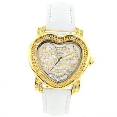 Luxurman es: Ladies Diamond Heart 0.30ct Yellow Gold Plated