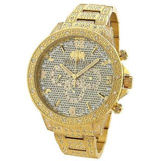 Luxurman Iced Out Diamond Liberty 1.25ct Yellow Gold Plated