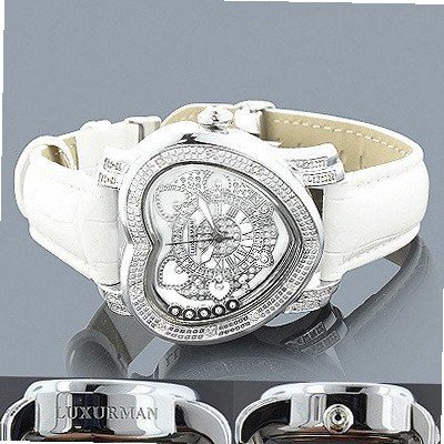 Luxurman Ladies Diamond Heart 0.30ct White