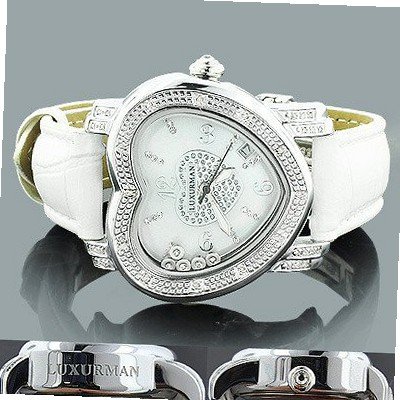 Luxurman Ladies Diamond Heart 0.30ct White