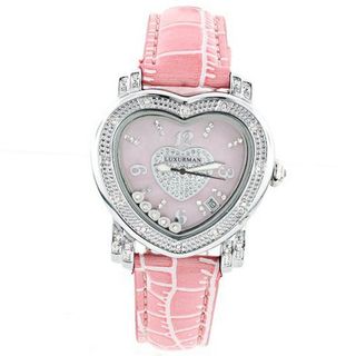 Luxurman Ladies Heart Diamond 0.30ct Pink