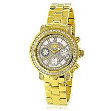 Luxurman Montana Ladies Diamond 2ct Yellow Gold Plated Pink MOP