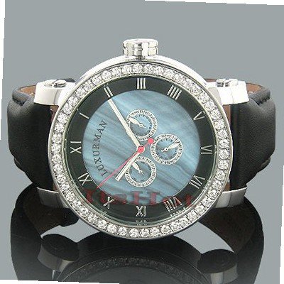 Luxurman VS Diamond Bezel 4.50ct Blue MOP