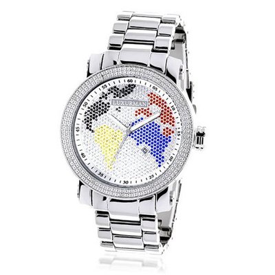 Luxurman World Map Diamond 0.12ct