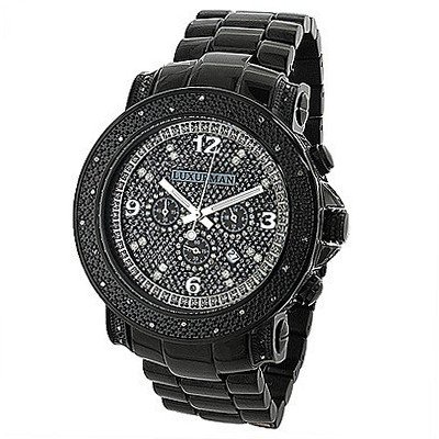 Oversized Black Diamond by LUXURMAN 0.75ct Chronograh