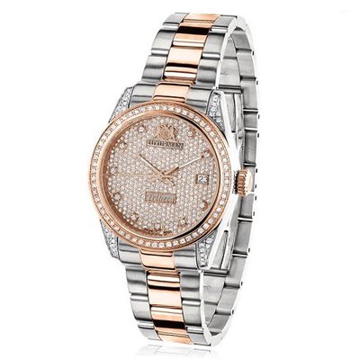 Two Tone Rose Gold Plated Diamond 1.5ct Luxurman Tribeca