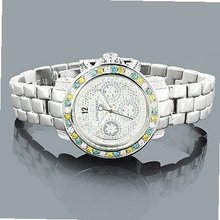 uLuxurman White Blue Yellow Diamond by LUXURMAN 2.75ct Ladies 