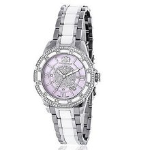 White Ceramic Diamond 1.25ct Pink MOP Luxurman Galaxy