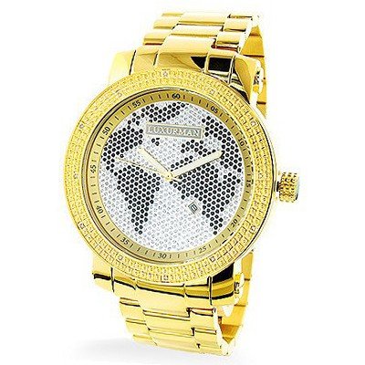World Map Diamond by Luxurman 0.12ct Yellow Gold Tone