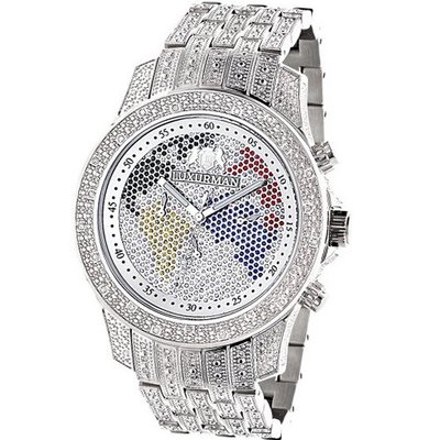 World Map Iced Out Luxurman Diamond 1.25ct Raptor