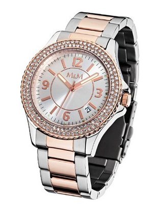 M&M Quartz Lady Sports M11846-393 with Metal Strap