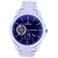 Mab London Automatic Gents All Stainless Steel Blue Skeleton Dial Plus Sub-Dial