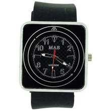 Mab London Black Square Dial Black Rubber Strap Ladies Unisex MRU1