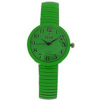 Mab London Bright Green Dome Shaped Dial Ladies Expander Strap EXPS16
