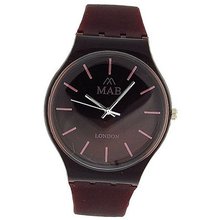 Mab London Gents- Burgundy Analogue & Burgundy Plastic Strap