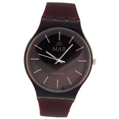 Mab London Gents- Burgundy Analogue & Burgundy Plastic Strap