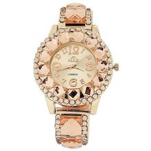 Mab London Ladies All Rose Gold Tone, Dial Crystal Set Bezel & Strap Dress