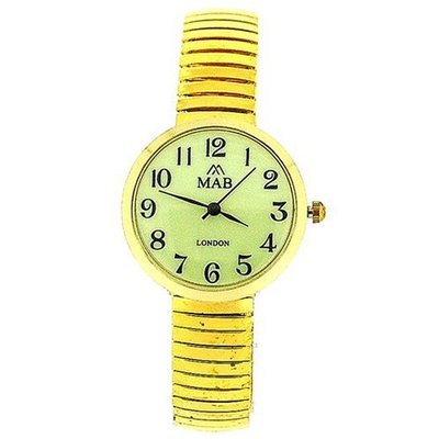 Mab London Luminous Dome Shape Dial Ladies Gold Tone Expander Strap EXPS14