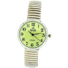 Mab London Luminous Dome Shaped Dial Ladies Silver Expander Strap EXPS13