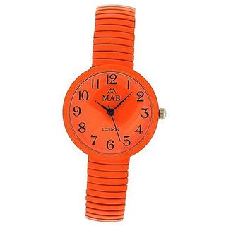 Mab London Orange Dome Shaped Dial Ladies Expander Strap EXPS8