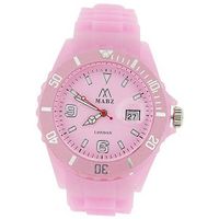 Mab London Unisex Glow In The Dark Baby Pink Silicone Strap Time