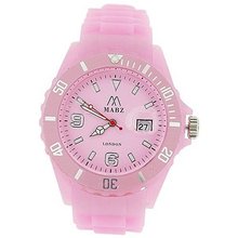 Mab London Unisex Glow In The Dark Baby Pink Silicone Strap Time