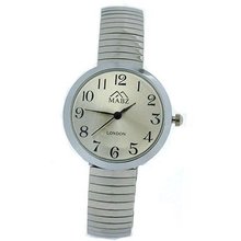 Mabz London Silver Tone Dome Shaped Dial Ladies Expander Strap EXPS24