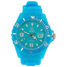uMAB London Mab London Unisex Glow In The Dark Aqua Silicone Strap Party Time 
