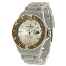 Madison Candy Time Cream Dial Cream Silicone Strap U4167-09-1