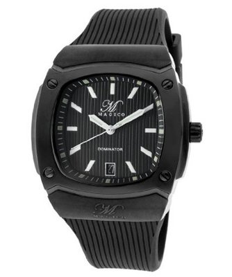 Dominator Black Textured Dial Black Silicone