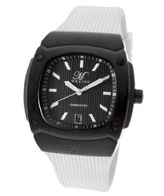 Dominator Black Textured Dial White Silicone