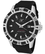 Invader Round Dial Color: Black, Strap Color: Black, Case Color: Black / White
