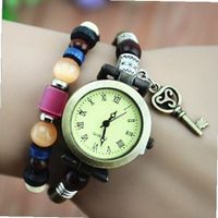 MagicPiece Handmade Vintage Style Leather For  Beaded Belt with Key Pendant