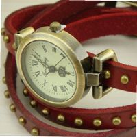 MagicPiece Handmade Vintage Style Leather For  Triple Wraps Leather with Round Rivets